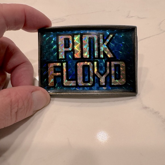 Vintage Pink Floyd one stop posters Los Angeles belt buckle - Picture 1 of 2
